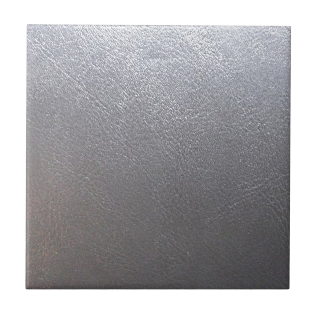 SILVER Grey Sparkle : Leather Look Finish Tile (Front)