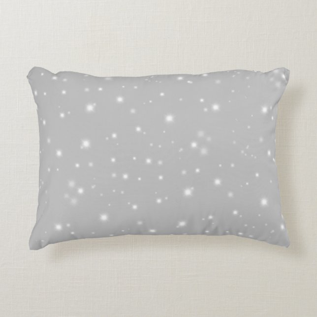 Silver Grey Starlight Accent Pillow (Front)