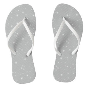 Silver Grey Starlight Flip Flops