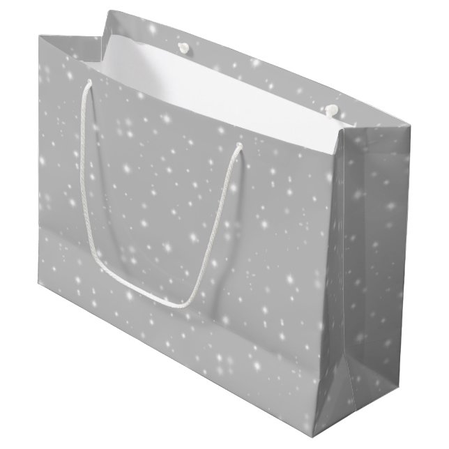 Silver Grey Starlight Large Gift Bag (Front Angled)