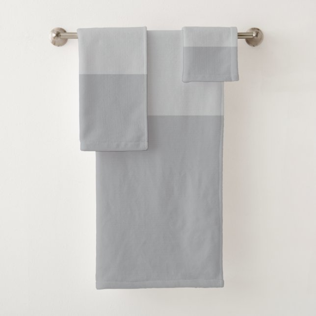 Silver Grey Striped Bath Towel Set (Insitu)