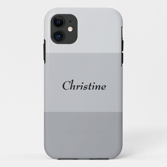 Silver Grey Striped Case-Mate iPhone Case (Back)