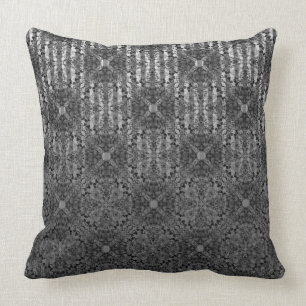 Silver Grey Striped Hollywood Regency Pattern Throw Pillow