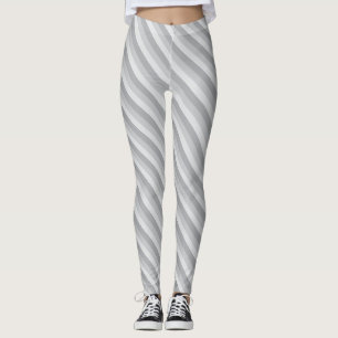 Silver Grey Striped Leggings