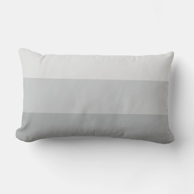 Silver Grey Striped Lumbar Pillow (Front)