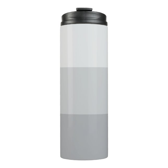 Silver Grey Striped Thermal Tumbler (Front)