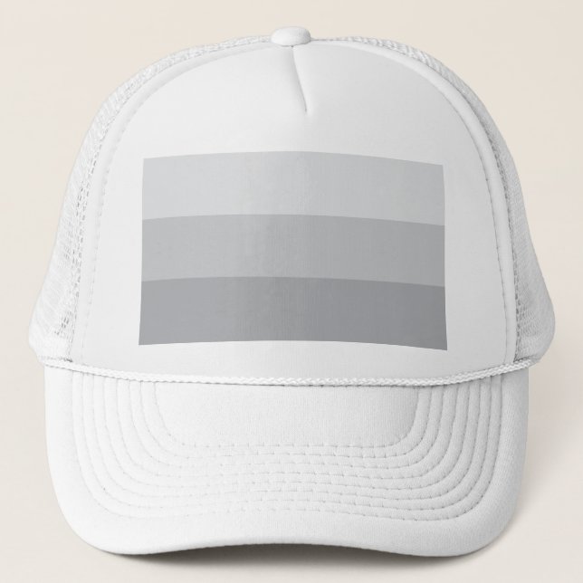 Silver Grey Striped Trucker Hat (Front)