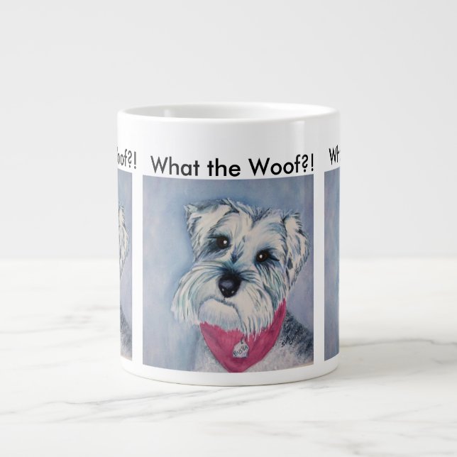SILVER GREY SWEET SCHNAUZER LARGE COFFEE MUG (Front)
