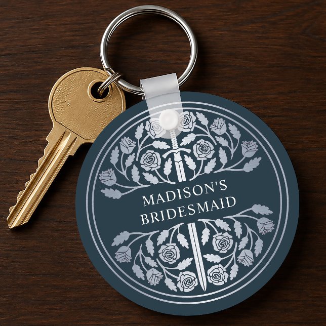 Silver Grey Sword Bridesmaid Royal Wedding Gift Keychain (Creator Uploaded)