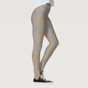Silver Grey Tangerine Shine  Leggings