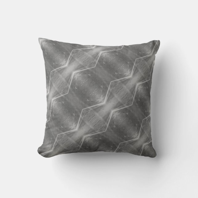 Silver Grey Throw Pillow (Front)