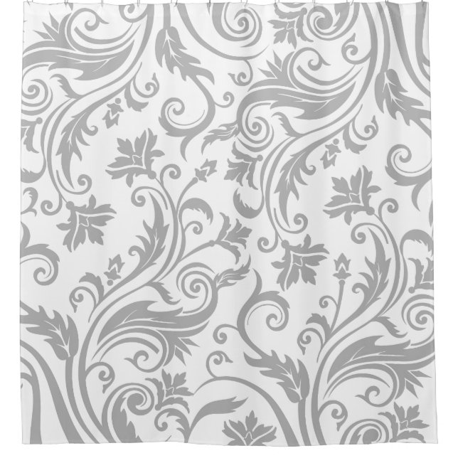 Silver Grey Vintage Damask Pattern (Front)