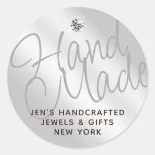 Silver Grey White Shimmery Sparkle Handmade Tags 