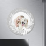 Silver Grey & White Simple Christmas Wreath Photo  Magnet<br><div class="desc">Holiday photo magnet with a simple Christmas wreath. For more advanced customization of this design,  please click the DESIGN TOOL BUTTON above!</div>