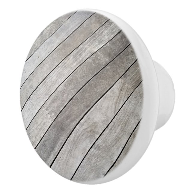 Silver Grey Wooden Deck Boards Ceramic Knob (Right)