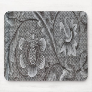 Silver Grey Woven Pattern Mouse Pad