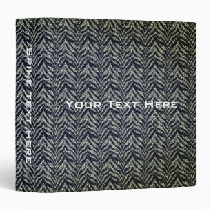 Silver Grey Zebra Stripes Personalized Binder