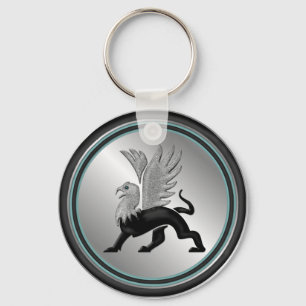 Silver Griffin Keychain