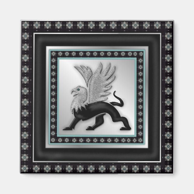 Silver Griffin Magnet (Front)
