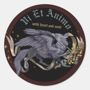 Silver Gryphon  Classic Round Sticker