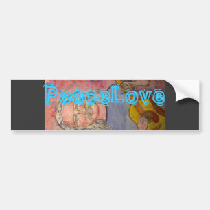 silver haired folk rocker PeaceLove Bumper Sticker
