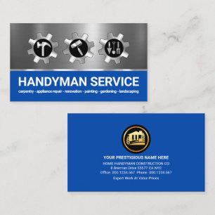 Silver Handyman Tools Sprocket Business Card