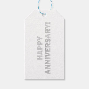 Silver happy anniversary classic stylish chic gift tags