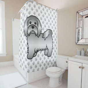Silver Havanese Cute Cartoon Dog Illustration