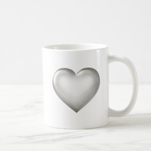 Silver heart  coffee mug