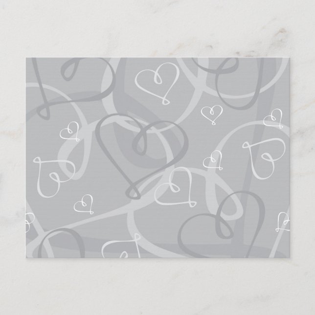 Silver heart pattern postcard (Front)