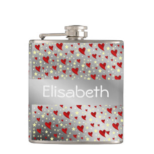 silver,heart, purple, decoration, medal, award, fl hip flask