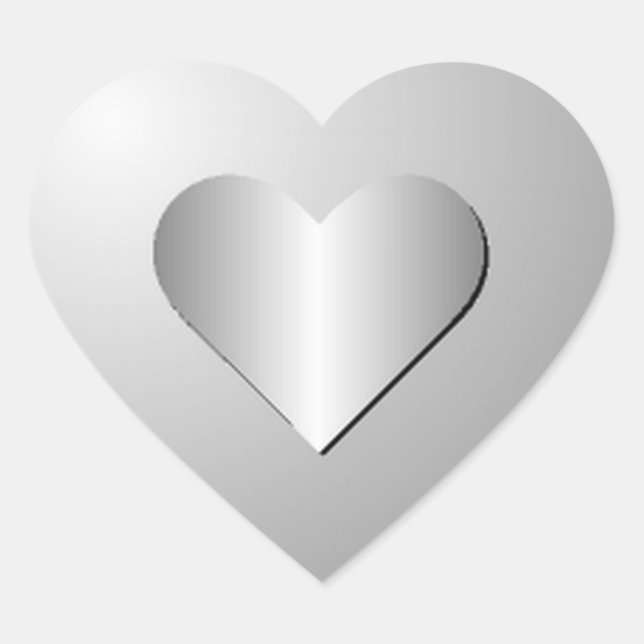 Silver heart Sticker (Front)