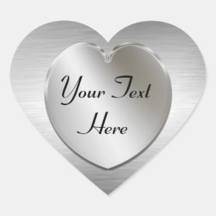 Silver Heart To Personalize Stickers