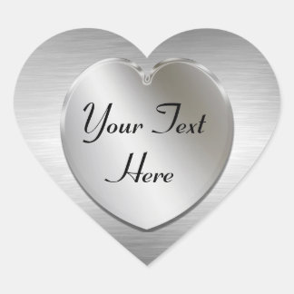 Silver Heart To Personalize Stickers