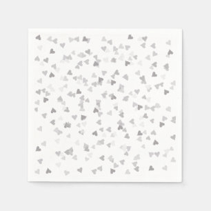 Silver Hearts Confetti Napkin
