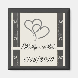 Silver hearts  - easy to customize magnet