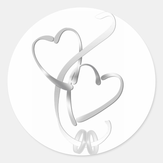 Silver Hearts Wedding Stickers (Front)