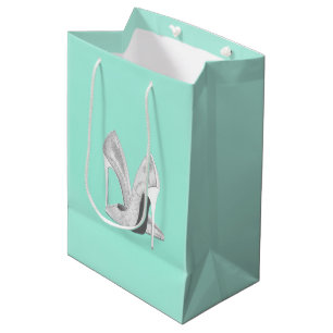 Silver Heels on Mint Medium Gift Bag
