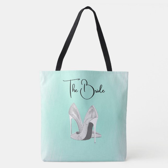 Silver Heels on Mint Tote Bag (Front)
