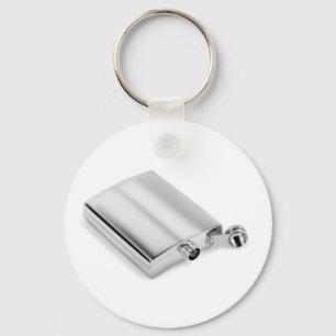 Silver hip flask keychain