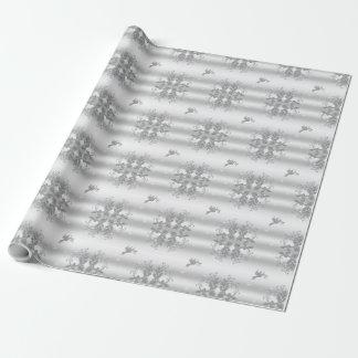 Silver Holly and Dove Wrapping Paper