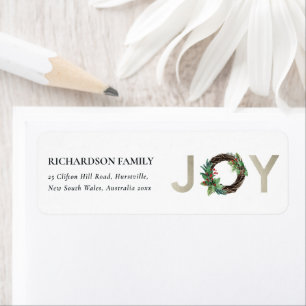 SILVER HOLLY BERRY JOY WREATH NOËL ADRESSE