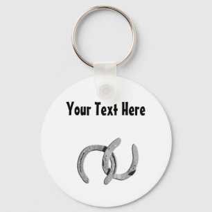 Silver Horse Shoe Customizable Keychain