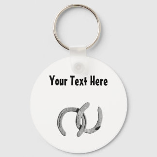 Silver Horse Shoe Customizable Keychain