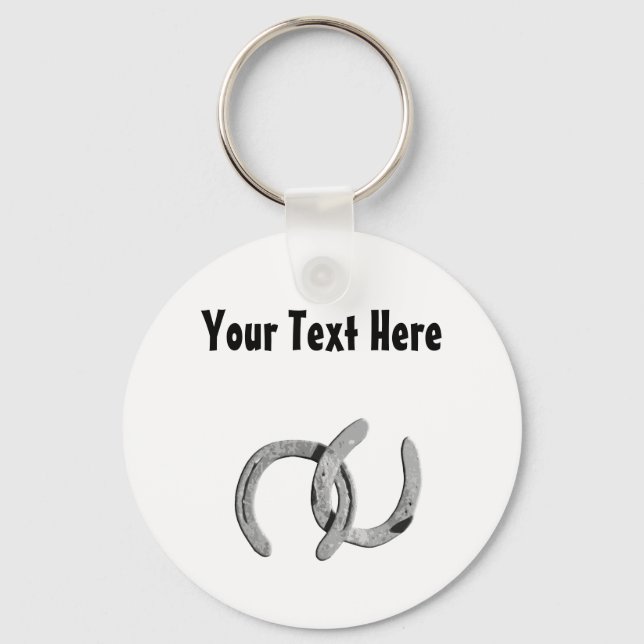Silver Horse Shoe Customizable Keychain (Front)