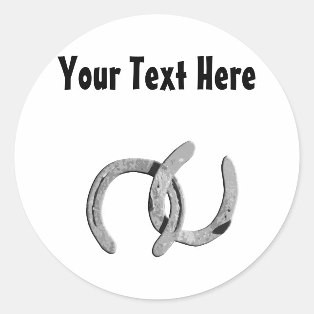 Silver Horse Shoe Customizable Sticker (Front)