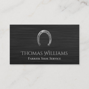 Silver Horseshoe Equestrian Horse Farrier Service Business Card