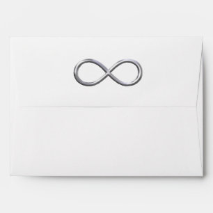 Silver Infinity Faux Glitter Envelope