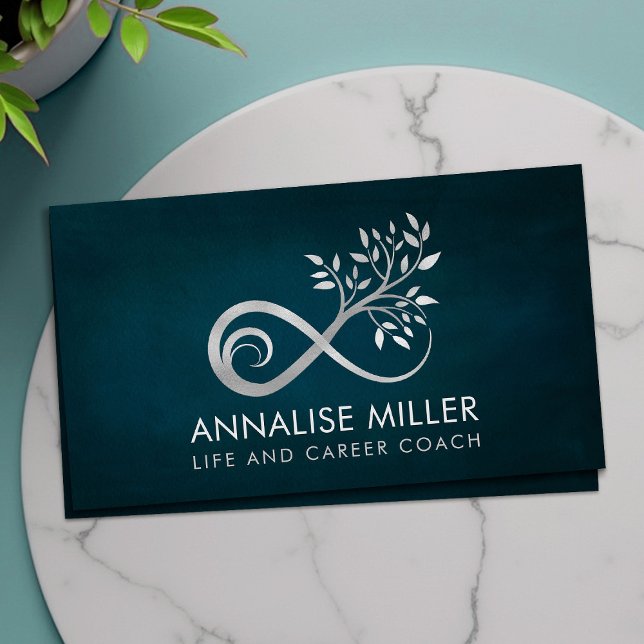 Silver Infinity Symbol - Tree branch Business Card (Creator Uploaded)