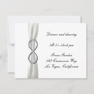 Silver Infinity White Wedding Reception Card
